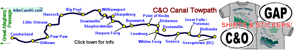C & O Canal Towpath Trail Map