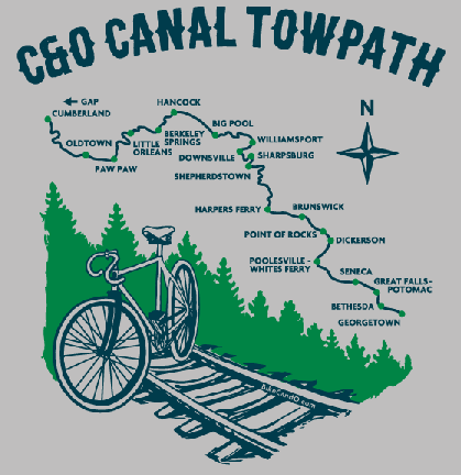 C and O Canal t-shirt - detail of design