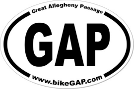 Great Allegheny Passage oval GAP sticker